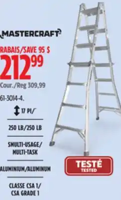 Canadian Tire Mastercraft CSA Grade 1 Aluminum Multi-Task Ladder, 17-ft, 250-lb offer