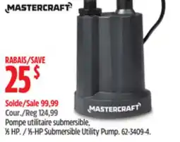 Canadian Tire 1⁄3-HP Submersible Utility Pump offer