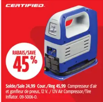 Canadian Tire Certified 2V Air Compressor/Tire Inflator offer