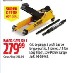 Canadian Tire DEWALT 3-Ton Long Reach, Low Profile Garage Jack offer