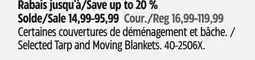 Canadian Tire Certified Selected Tarp and Moving Blankets offer
