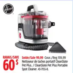 Canadian Tire Hoover, CleanSlate Pet Plus Portable Spot Cleaner offer