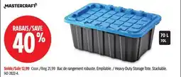 Canadian Tire Mastercraft Heavy-Duty Storage Tote Stackable offer