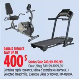 Canadian Tire Marcy Selected Treadmills, Exercise Bikes or Rower offer