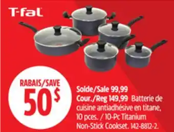 Canadian Tire T-fal 10-Pc Titanium Non-Stick Cookset offer