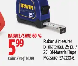 Canadian Tire IRWIN 25´ Bi-Material Tape Measure offer