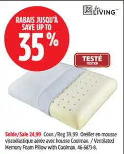 Canadian Tire Ventilated Memory Foam Pillow with Coolmax offer