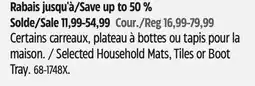 Canadian Tire Selected Household Mats, Tiles or Boot Tray offer