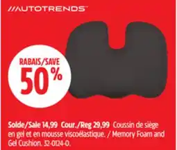 Canadian Tire AUTOTRENDS Memory Foam and Gel Cushion offer