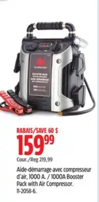 Canadian Tire Motomaster 1000A Booster Pack with Air Compressor offer