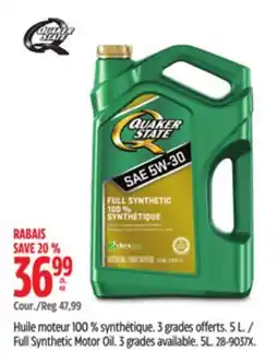 Canadian Tire Full Synthetic Motor Oil. 3 grades available offer
