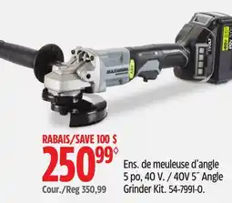 Canadian Tire MAXIMUM 40V 5˝ Angle Grinder Kit offer