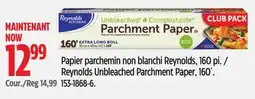 Canadian Tire Reynolds Unbleached Parchment Paper, 160´ offer