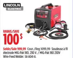 Canadian Tire LINCOLN MIG-Pak 180 230V Wire-Feed Welder offer