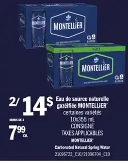 Provigo MONTELLIER CARBONATED NATURAL SPRING WATER offer