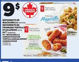 Provigo PC MOZZARELLA CHEESE STICKS, 454 G OR TORTILLA AND JALAPEÑO CHEESE STICKS, 345 G offer