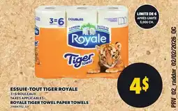 Provigo ROYALE TIGER TOWEL PAPER TOWELS, 3 = 6 ROULEAUX offer