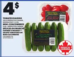 Provigo FARMER'S MARKET GRAPE TOMATOES OR MINI CUCUMBERS offer