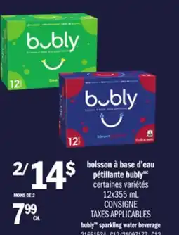 Provigo BUBLYTM SPARKLING WATER BEVERAGE offer