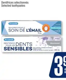 Jean Coutu PERSONNELLE Selected toothpastes offer