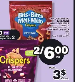 Marches Tradition CHRISTIE CRISPERS, MÉLI-MÉLO CRACKERS OR SNACK MIX offer