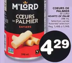 Marches Tradition M'LORD HEARTS OF PALM offer