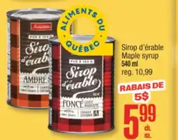 Jean Coutu IRRESISTIBLE Maple syrup offer