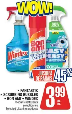 Jean Coutu FANTASTIK • SCRUBBING BUBBLES • BON AMI • WINDEX Selected cleaning products offer