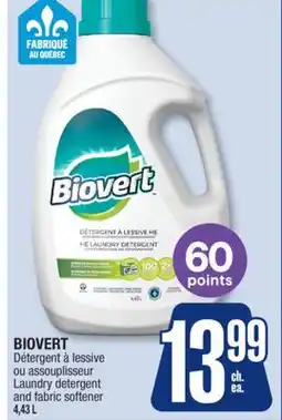 Jean Coutu BIOVERT Laundry detergent and fabric softener offer