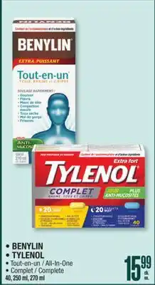 Jean Coutu BENYLIN, TYLENOL All-In-One • Complete offer