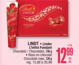 Jean Coutu LINDT Lindor Chocolates, 156 g • Rose en chocolat Chocolate rose, 120 g offer