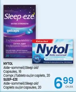 Uniprix NYTOL Aide-sommeil/Sleep aid, SLEEP-EZE Aide-sommeil/Sleep aid offer