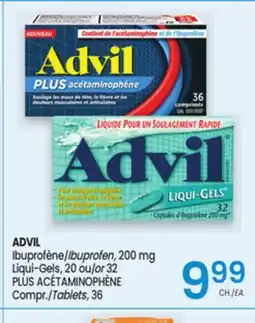 Uniprix ADVIL Ibuprofène/Ibuprofen, 200 mg Liqui-Gels, PLUS ACÉTAMINOPHÈNE Compr./Tablets offer