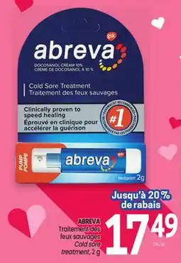 Uniprix ABREVA Traitement des feux sauvages/Cold sore treatment offer