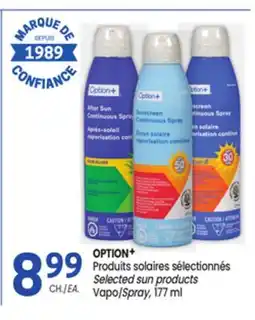 Uniprix OPTION+ Produits solaires sélectionnés Vapo/Selected sun products Spray offer