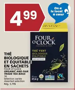 Rachelle-Bery Grocery FOUR O'CLOCK ORGANIC AND FAIR TRADE TEA BAGS offer