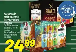 Metro BOISSON DE MALT BACARDI++ BREEZER MIXTE TROPICAL | BACARDI++BREEZER MALT DRINK, C.B.S SHAKER offer