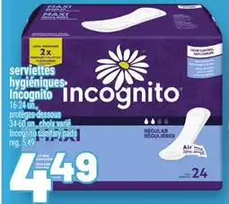 Metro SERVIETTES HYGIÉNIQUES INCOGNITO | INCOGNITO SANITARY PADS offer