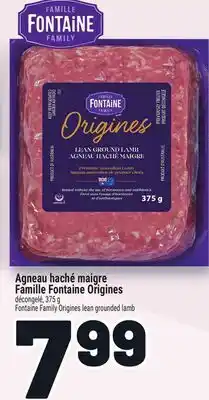 Metro AGNEAU HACHÉ MAIGRE FAMILLE FONTAINE ORIGINES | FONTAINE FAMILY ORIGINES LEAN GROUNDED LAMB offer