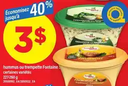 Maxi HUMMUS OU TREMPETTE FONTAINE SANTÉ offer