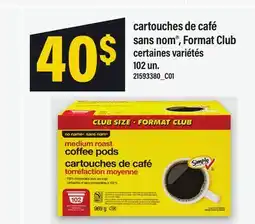 Maxi CARTOUCHES DE CAFÉ SANSNOM , FORMAT CLUB, 102 un offer