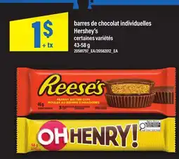Maxi BARRES DE CHOCOLAT INDIVIDUELLES HERSHEY'S offer