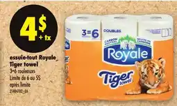 Maxi ESSUIE-TOUT ROYALE TIGER TOWEL 3=6 ROULEAUXS offer