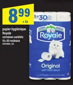 Maxi PAPIER HYGIÉNIQUE ROYALE, 15=30 rouleaux offer