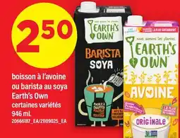 Maxi BOISSON À L'AVOINE OU BARISTA AU SOYA EARTH'S OWN offer