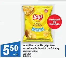 Maxi CROUSTILLES, DE TORTILLA, GRIGNOTINES OU MAÏS SOUFFLÉ FORMAT ÉCONO FRITO-LAY offer