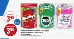 Maxi FRIANDISES SKITTLES OU STARBURST 255-320 G OU GOMME EN BOUTEILLE EXCEL 40/60 UN offer