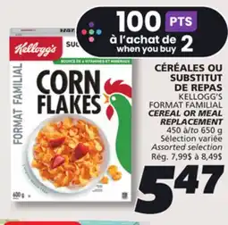 IGA KELLOGG'S CEREAL OR MEAL REPLACEMENT offer