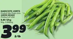 IGA GREEN BEANS offer