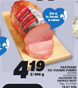 IGA CLASSIQUE PASTRAMI OR SMOKED MEAT offer
